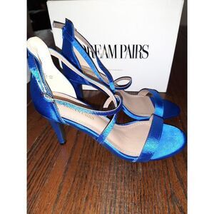 New Size 8.5 Royal Blue Dream Pairs Dolce Stiletto Cross Strap Heels